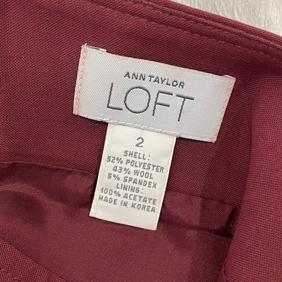 Ann Taylor LOFT Maroon Pencil Skirt - Picture 2 of 6